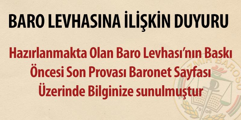 Baro Levhası Duyuru