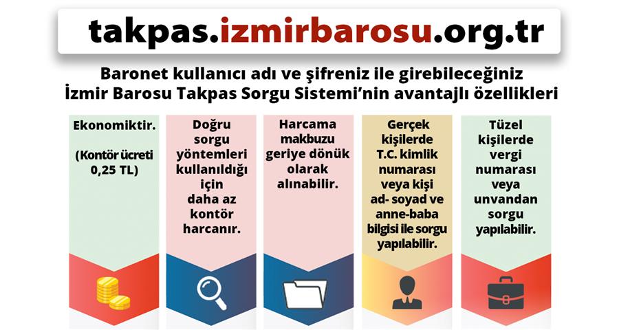 İzmir Barosu TAKPAS Sorgu Sistemi Hizmete Girmiştir