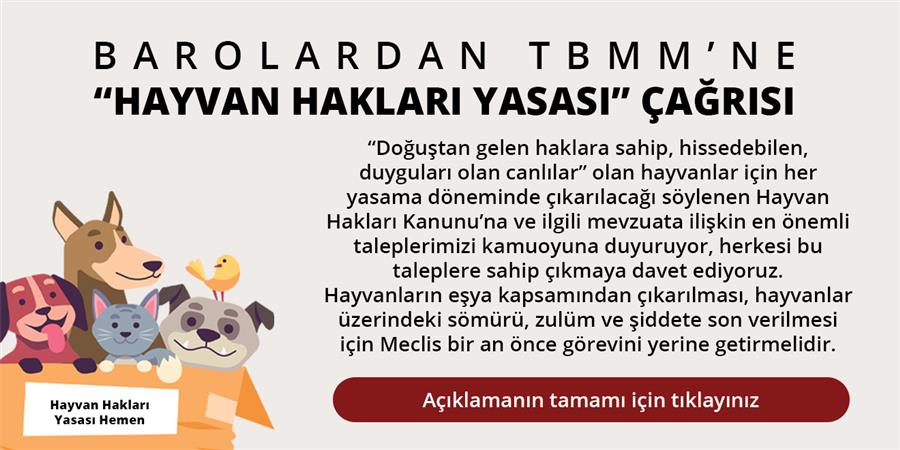 Barolardan TBMM’ne “Hayvan Hakları Yasası” Çağrısı