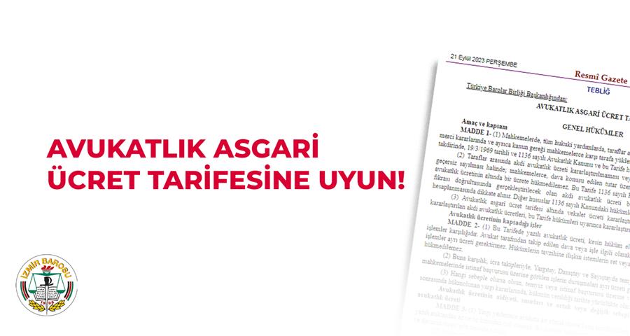 Avukatlık Asgari Ücret Tarifesine Uyun!