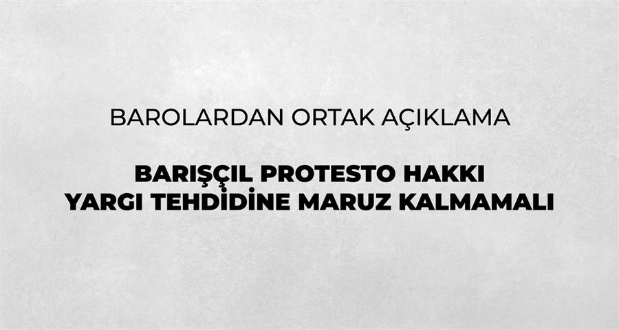 Barışçıl Protesto Hakkı Yargı Tehdidine Maruz Kalmamalı